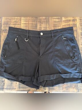 White House Black Market Black Midi Shorts with Waistband Detail